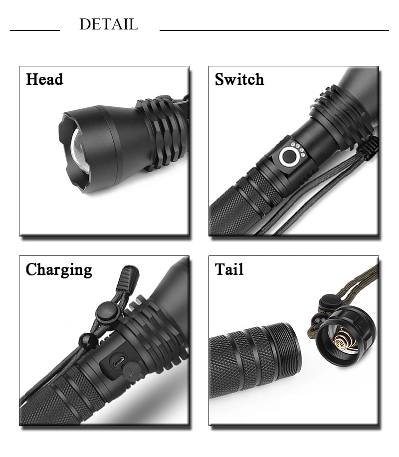 Litwod Z201285 XLamp XHP70.2 50000lm высокий мощный тактический светодиодный вспышка светильник фонарь светильник 18650 26650 Батарея Фонари Отдых на природе