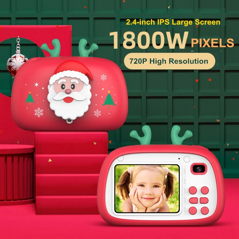

Child Camera Digital Camera 2.4Inch Cartoon Camera Toys Christmas Child Camera 16G 720P Photo Video Camera