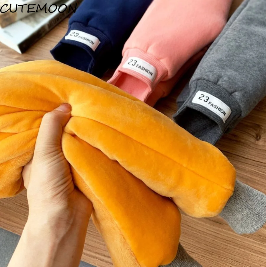 

New Winter Children Clothes Kids Boys Girls Thick Warm Elastic Band Pants Baby Cotton Clothing Infant Autumn Casual Trousers