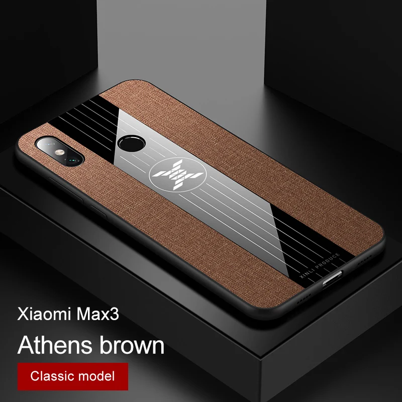 Чехол для xiaomi mi max 3, роскошная жесткая ткань с кольцом, магнитный штатив, тонкая защитная задняя крышка для xiaomi mi max 2 max3 max2 shell - Цвет: only brown case