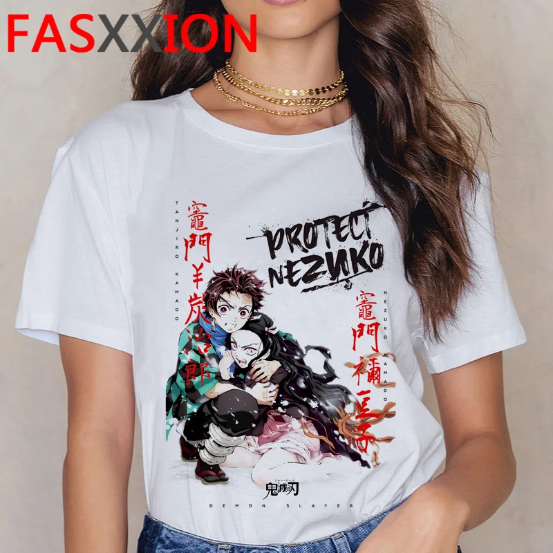 

Demon Slayer Kimetsu No Yaiba top tees tshirt male japanese ulzzang grunge couple clothes print t-shirt harajuku kawaii