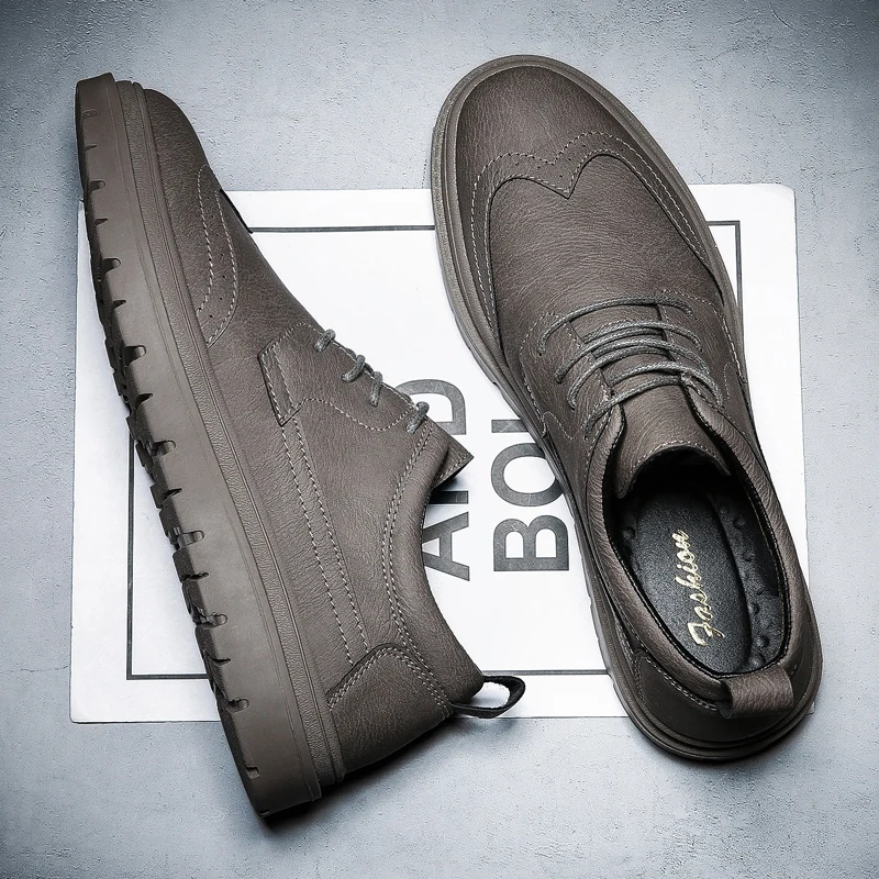 Мужская классическая кожаная повседневная обувь итальянский дизайн мужская