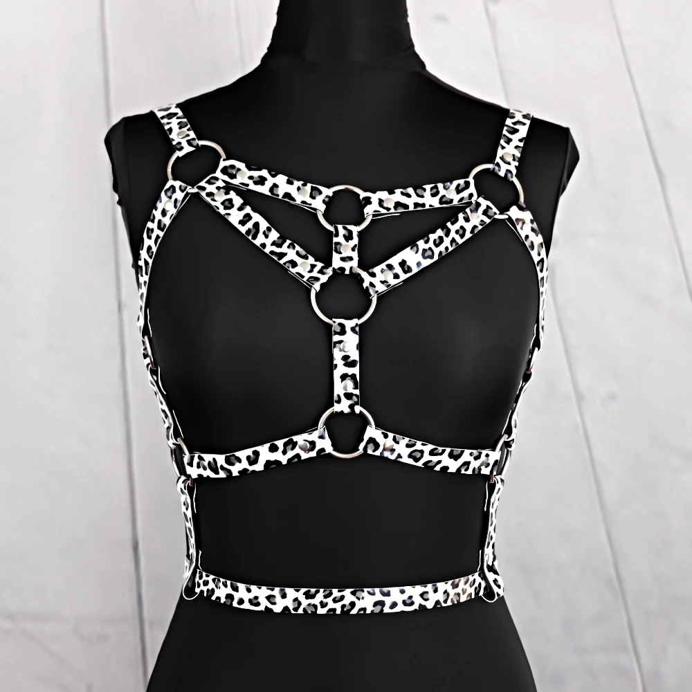 Сексуальная Женская нагрудная портупея UYEE искусственная кожа леопард БДСМ