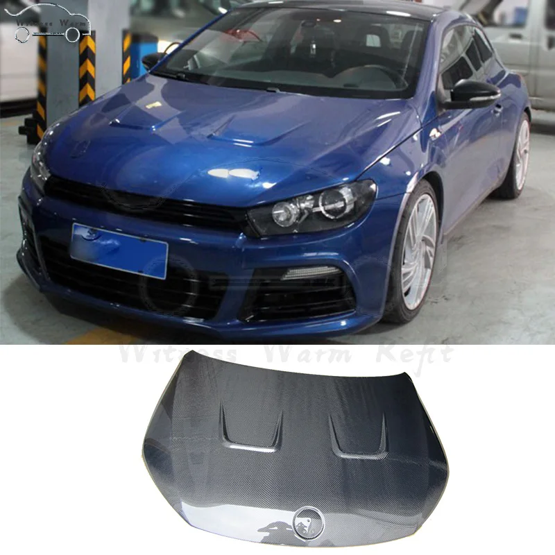 Углеродное волокно гоночный передний капот капота Крышка для Volkswagen Scirocco