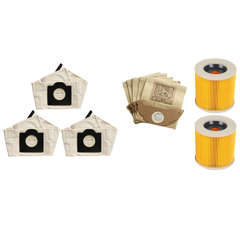 

2 Set Vacuum Cleaner Parts: 1 Set Replacement Hepa Filter Dust Filter Bag & 1 Set Washable Dust Bags