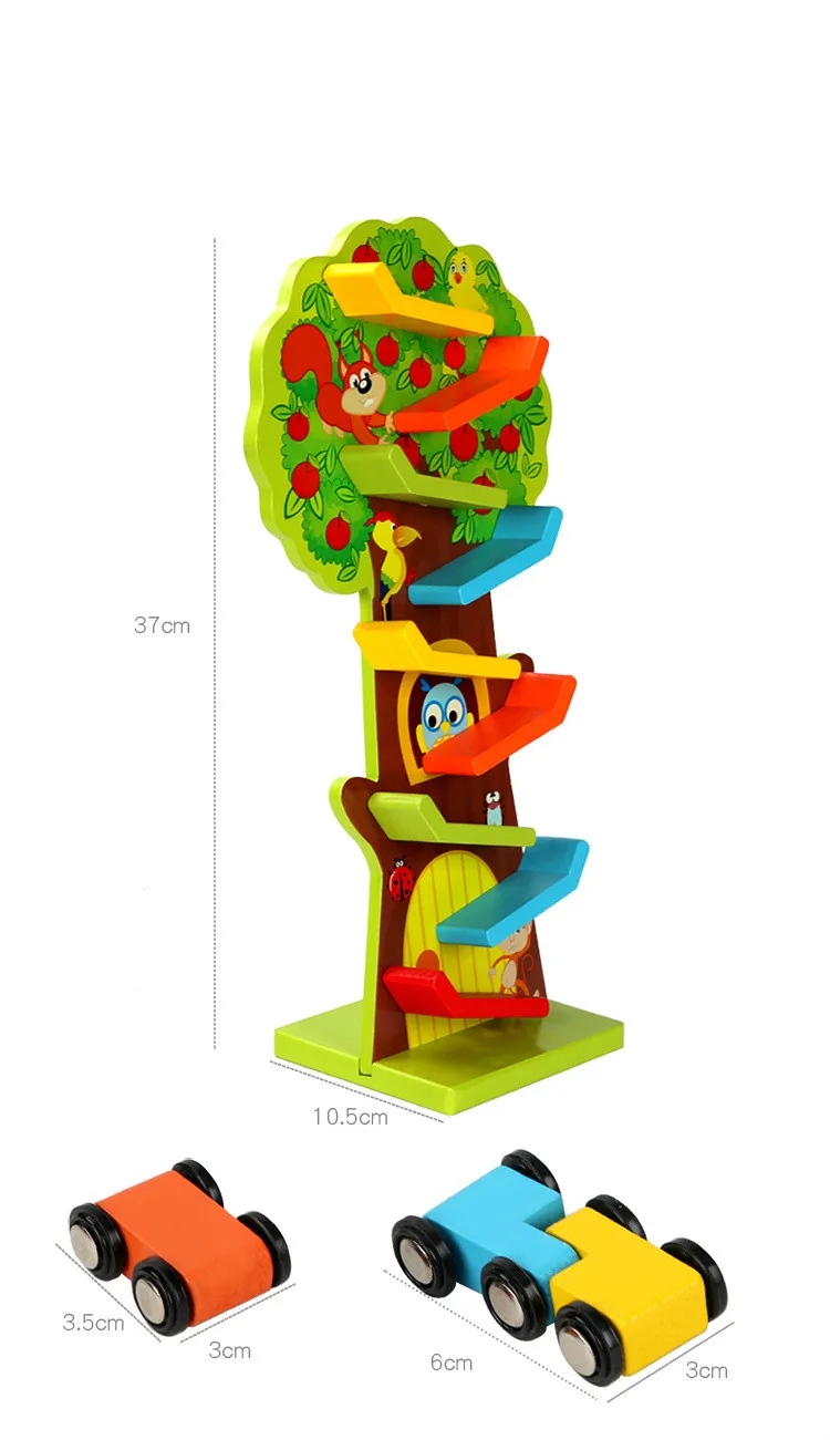 Деревянные трековые игрушки для автомобиля скользящие машины гонки 4 слоя