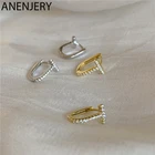 Женские серьги-кольца в форме буквы т ANENJERY, серьги из 925 пробы серебра с геометрическим цирконием, золотые и серебряные ювелирные изделия, подарки, S-E1389