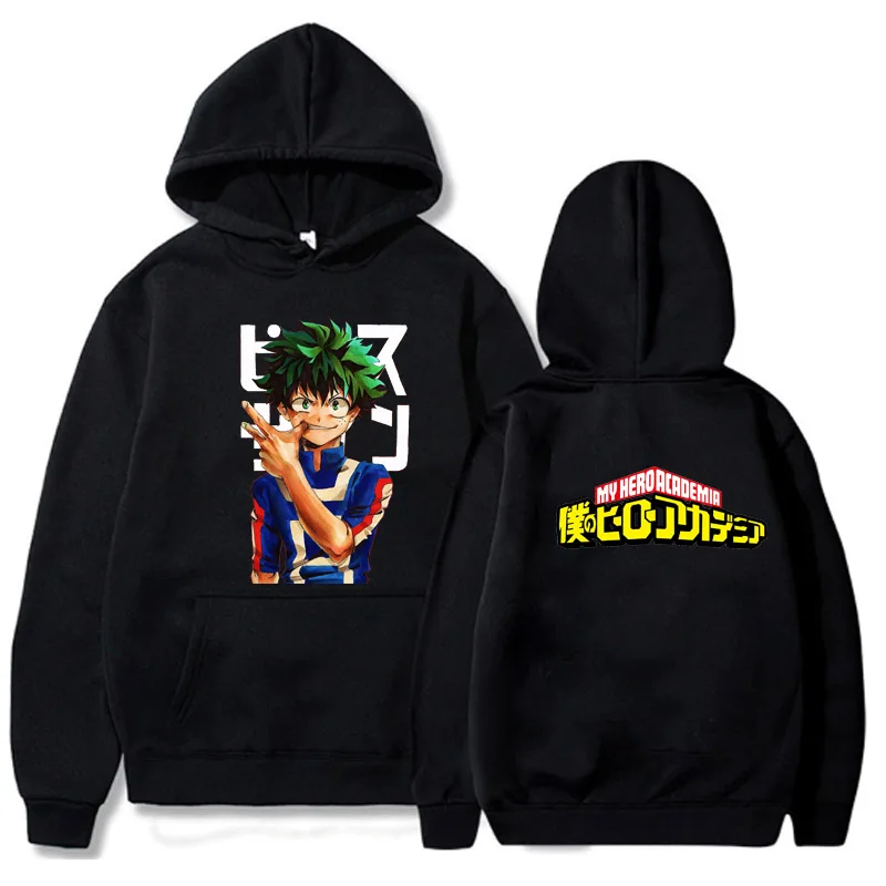 

My Hero Academia Hoodies Stylish Double-sided Logo Pullovers Tops Unisex Clothes