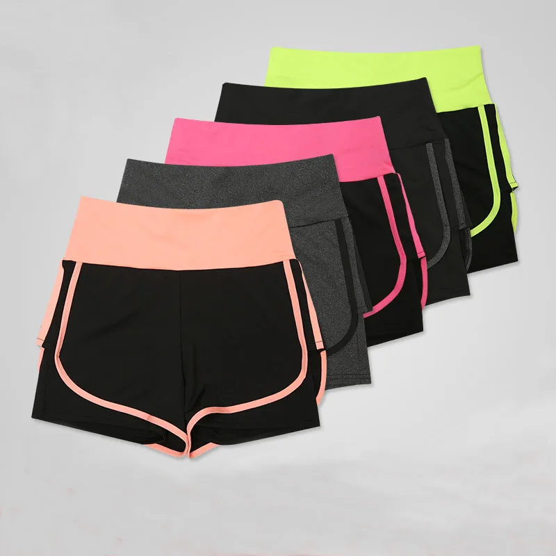 

S - 3XL Comfortable Anti Exposure Fake 2PCS Shorts Women Elastic High Waist Shorts Casual Fitness Female Summer Short Pants