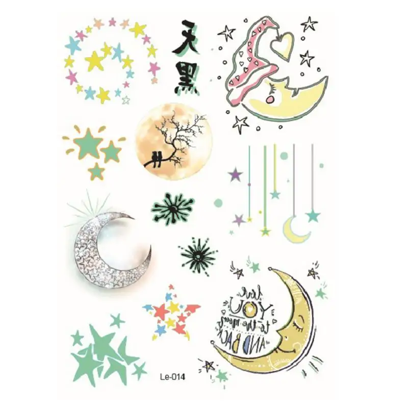 Флуоресцентные светящиеся татуировки 1 шт. светится в темноте Временные наклейки