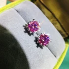 Серьги-гвоздики с муассанитом 2 карата, серебро 925 пробы