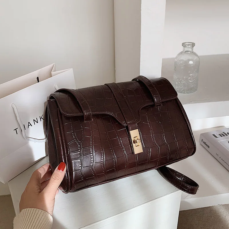 

YANIGELAN Luxury Designer Leather Shoulder Bag Vintage Lady Purse And Handbag Large Capacity Underarm Bag Quality sac femme luxe