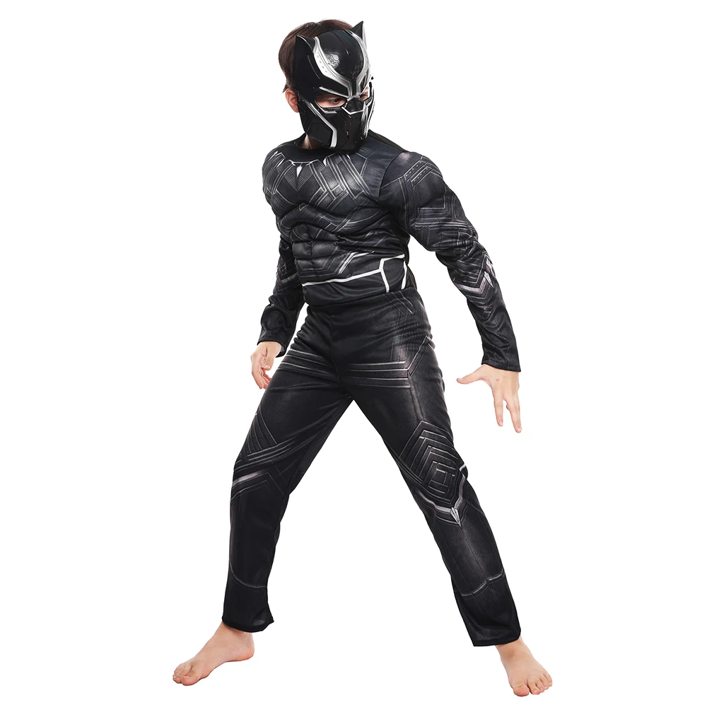 От 4 до 12 лет черные костюмы Пантеры Детский костюм на Хеллоуин супергероя