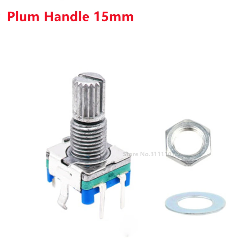 

5PCS Plum Handle 15mm Rotary Encoder Coding Switch / EC11 / Digital Potentiometer With Switch 5 Pin Q