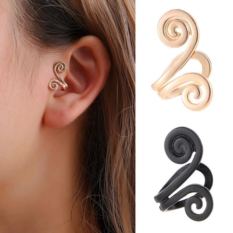 

1Pcs Punk Spiral Tragus Piercing Helix Piercing Labret Lip Ring Fake Earrings Alloy Ear Cuff Clip Fake NO Piercing Jewelry