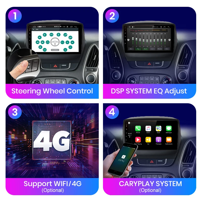Автомагнитола AWESAFE PX9 для Hyundai Tucson 2 IX35 2009 2010 2015 мультимедийный видеоплеер с GPS