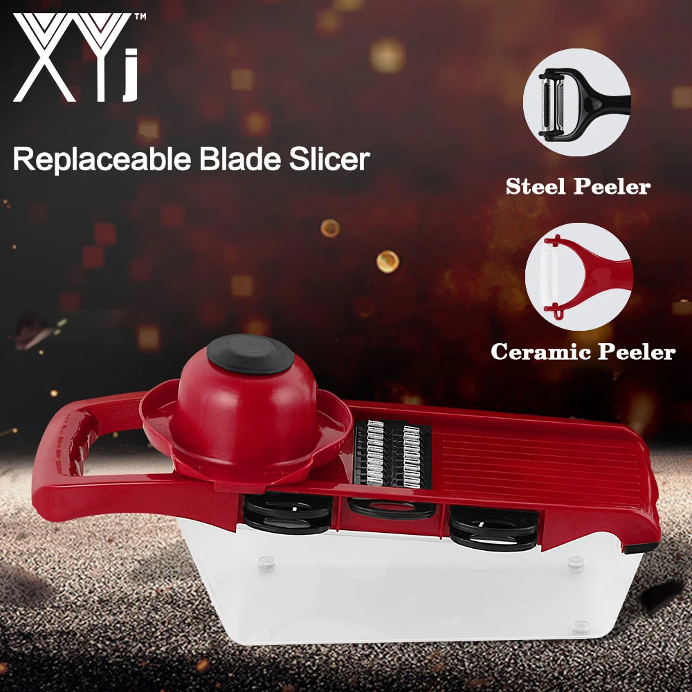 XYj корзина мандолина резак слайсер измельчитель лезвия нож Фруктовый овощной