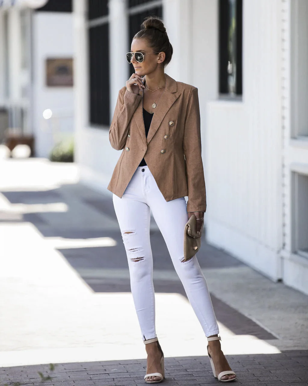 Женский однотонный костюм на пуговицах свободное короткое пальто 2019|Женские