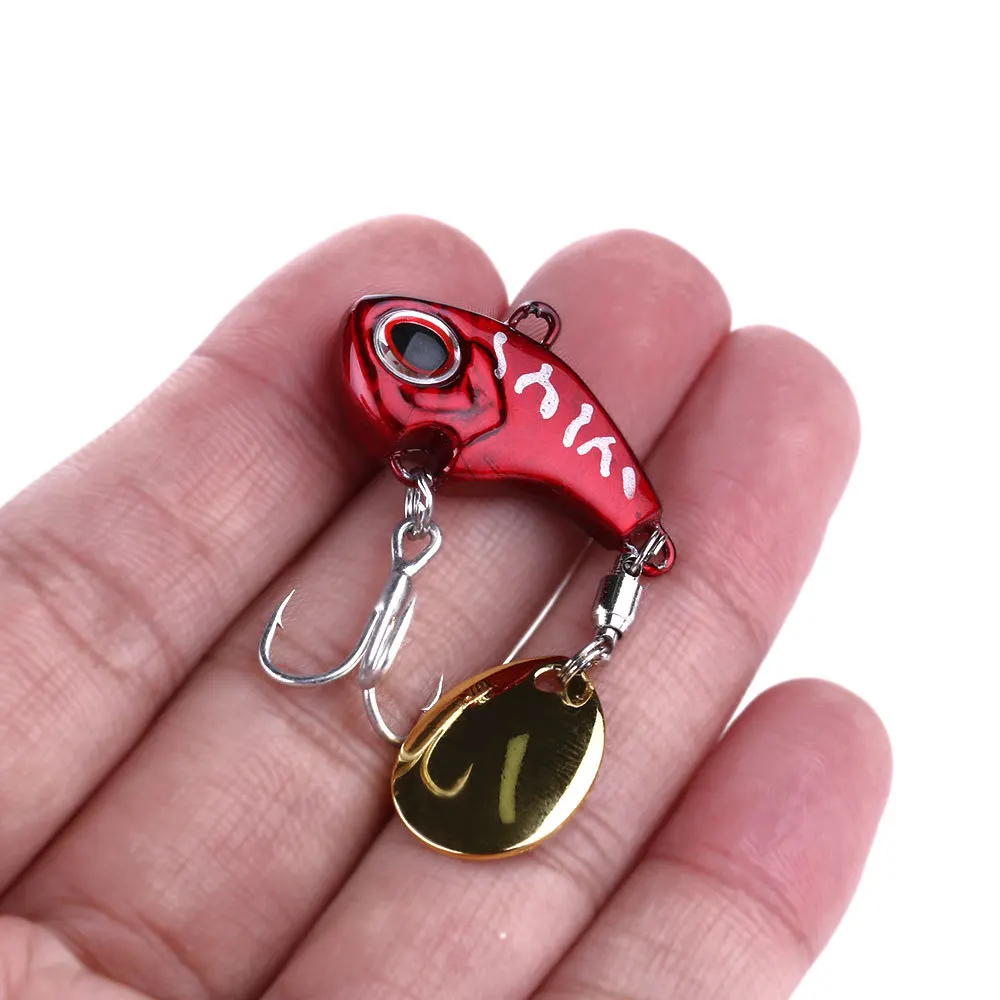 

25mm 9g Mini VIB Spoon Fishing Lure Fishing Takcle 6 Colors Sinking Lure Vibration Metal Crankbait Tail Spinner Crankbait