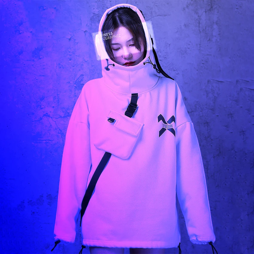 

Hot Selling Dark Oversized Cartoon Functional Streetware Men Astronaut Sweatshirt Blank Punk Hoodies Hip Hop Couple Tops Male