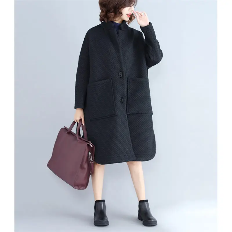 Новинка 2020 свободное плотное длинное пальто большого размера повседневный