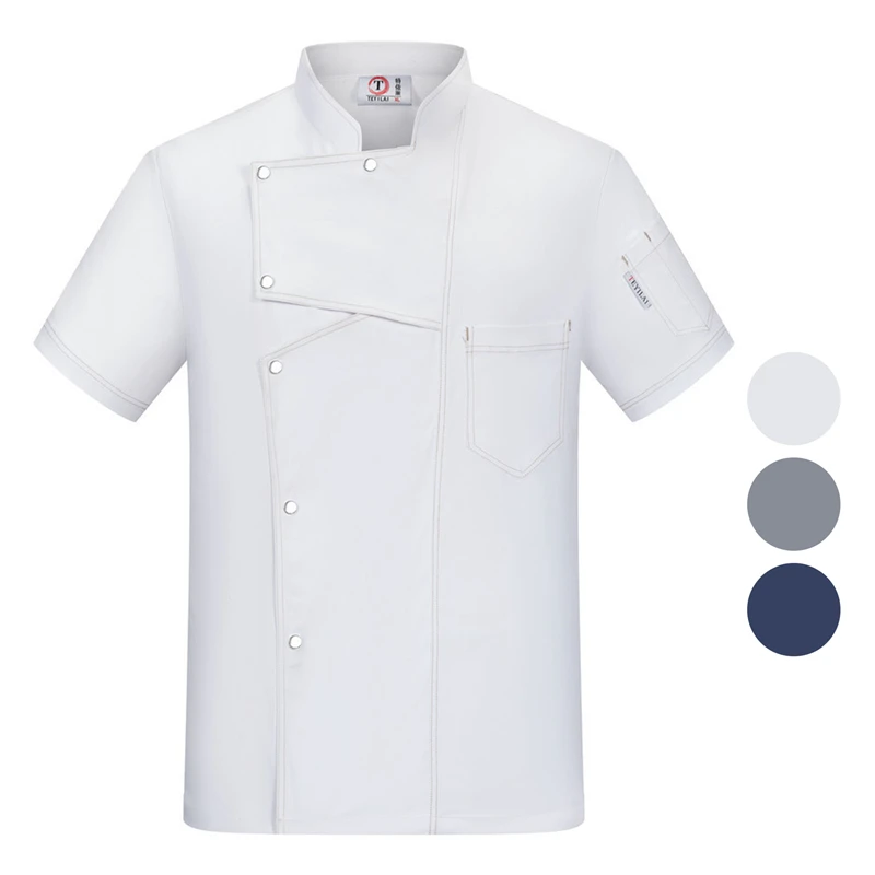 Футболка с короткими рукавами шеф повар униформа устойчивый к пятнам куртки для