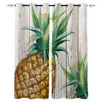 vintage wood tropical fruit pineapple window curtains for living room bedroom modern curtains home decoration kid room drapes