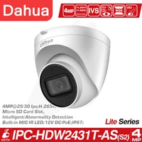 dahua oem ip camera 4mp starlight hdw2431t as hd poe camera mic sd card slot h 265 ip67 ivs ipc webcam built in mic