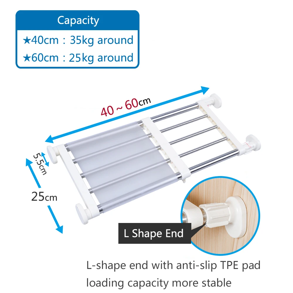 Регулируемая полка для хранения длиной 40 60 см 5 полюсов|rack organizer|storage rackorganizer for