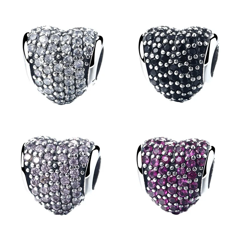Подвески-бусины GChic в форме сердца для браслетов Pandora женские самодельные бусины