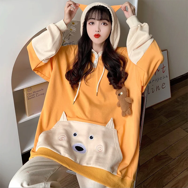 

Американская Толстовка в стиле хип-хоп с изображением медведя, женское свободное тонкое пальто в Корейском стиле на весну и осень