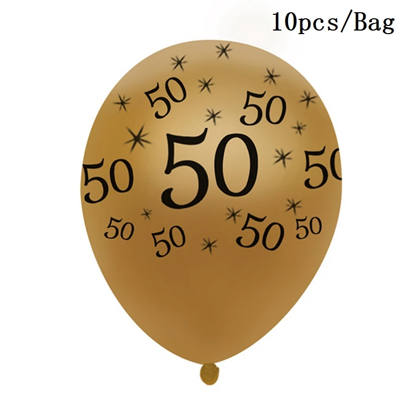 50th Birthday HUIRAN черные золотые шары 30 40 50 лет на ура до 30 лет воздушные шары на день рождения 40 лет на день рождения 50 лет вечерние принадлежности для декора - Цвет: 50th Birthday