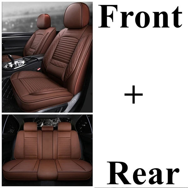 Передняя+ задняя крышка сиденья автомобиля набор для Renault Duster Latitude Clio Sandero Koleos Kadjar Logan Talisman Espace Kangoo Laguna Fluence - Название цвета: leather standard