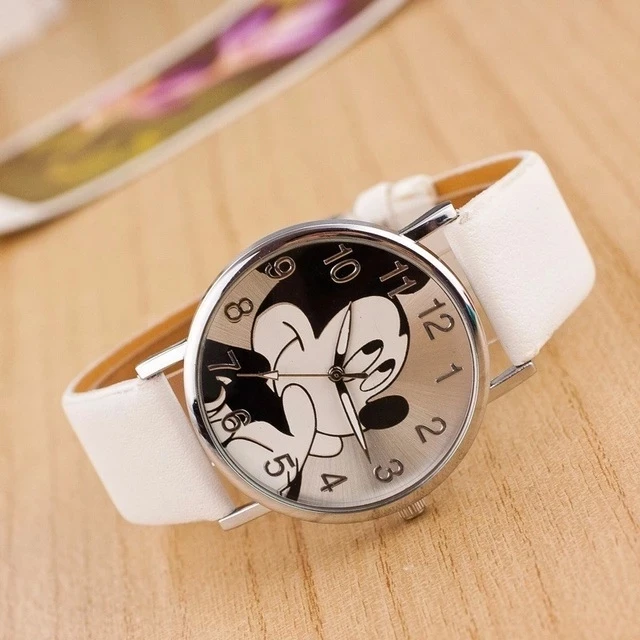 

Anime Mickey Kids Watches Cartoon Children Watch student Girls Boys Clock Leather strap Quartz WristWatches Relogio feminino