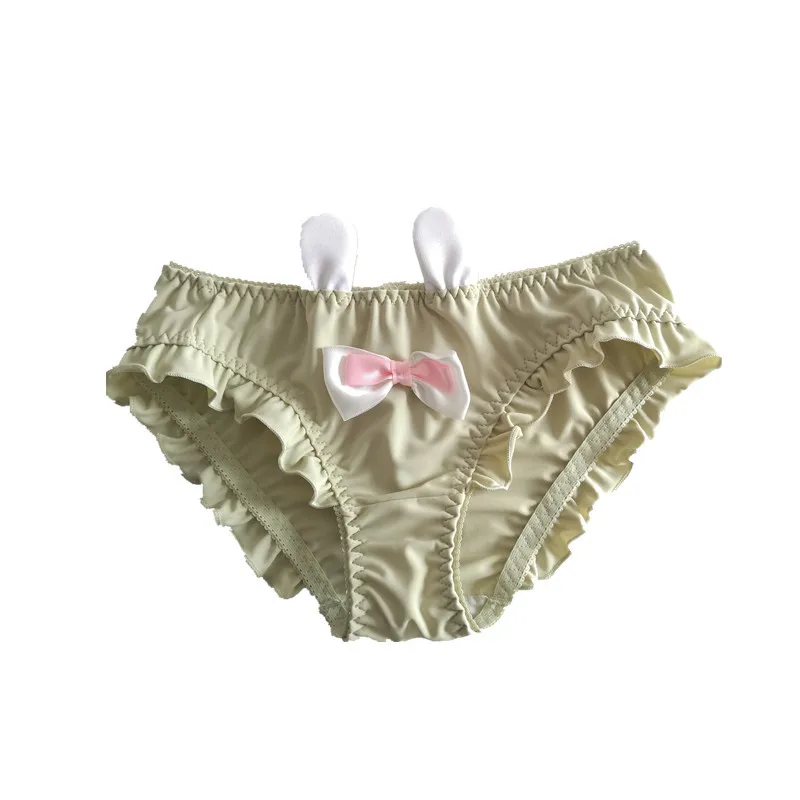 

2021 Japanese Soft Girl Milk Silk Panties Female Rabbit Big Ears Cute Kawaii Panties Plus Size Panties Underwear Women Cute