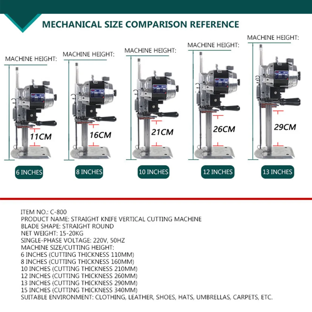 Электрическая машина для резки ткани серия лезвий 8 дюймов 1100 Вт 220 В | Дом и сад