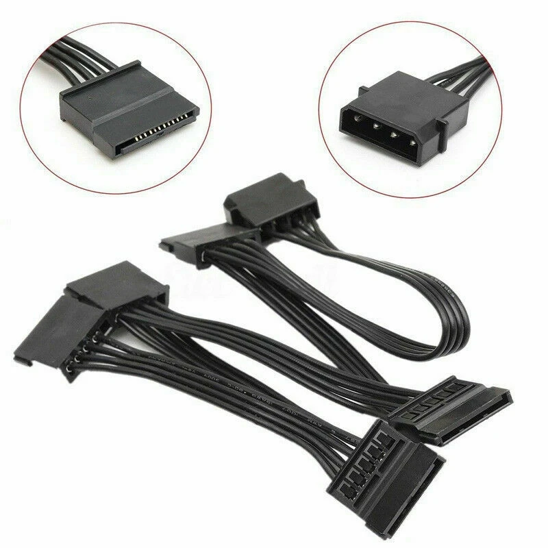 4Pin IDE/SATA до 5 Порты и разъёмы Питание кабель Molex нескольких SATA 18AWG провод шнур