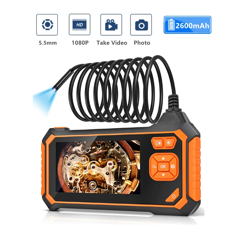 Ручной бороскоп для осмотра HD 5 мм 1080P 4 3 &quotЖК-экран камера канализации с