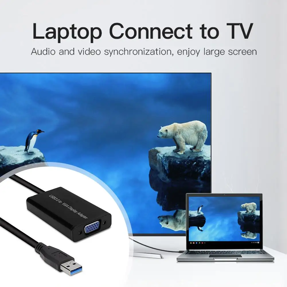 

5 Гбит/с 1080p USB3.0 к VGA преобразователю видеодисплея адаптер кабель для ПК Windows удобный для значительно повышения эффективности