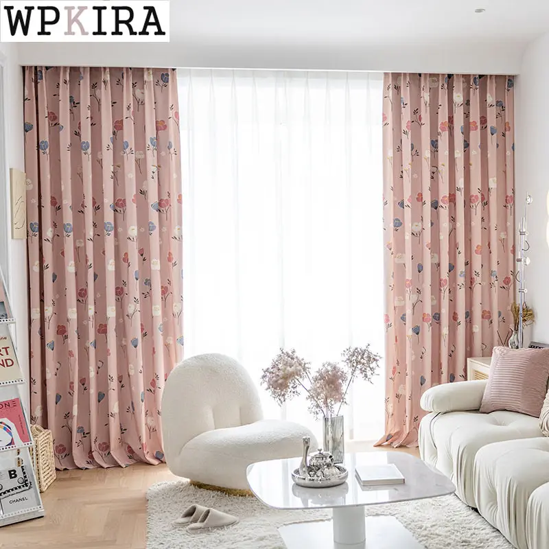 Пасторальные розовые занавески с цветочным рисунком для девочек детей спальни