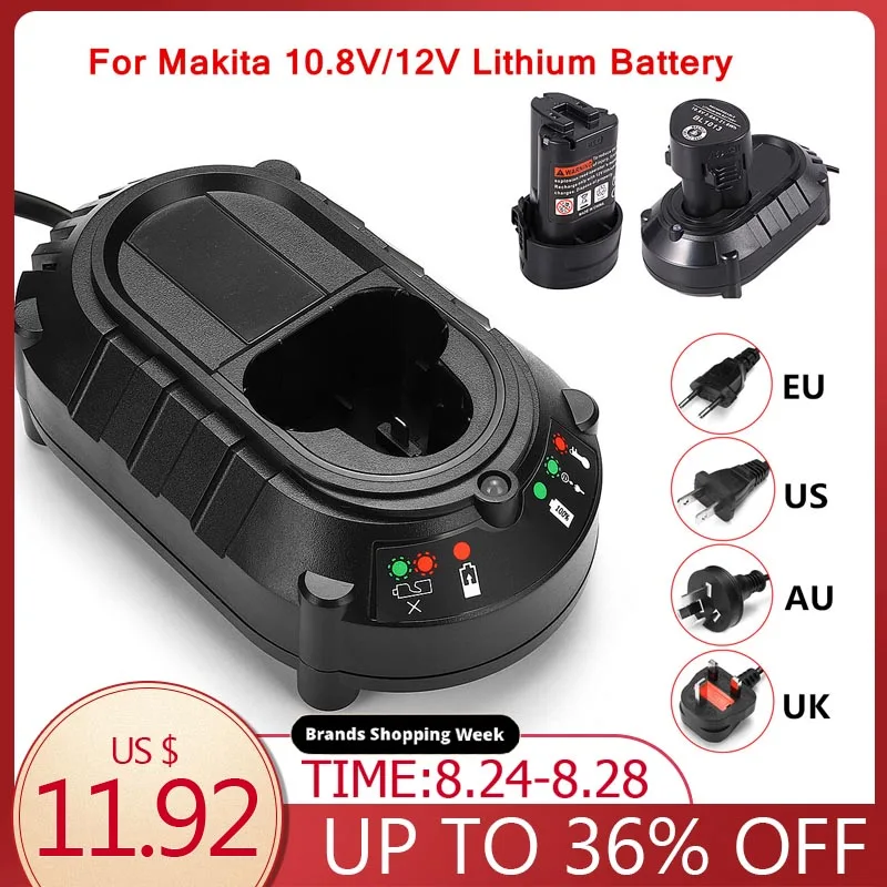 Литий ионный аккумулятор Батарея Зарядное устройство для Makita 10 8 V/12V 50/60Hz литий