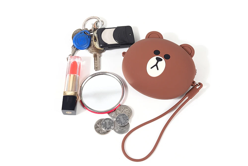 Модные женские кошельки с героями мультфильмов Kawaii, силиконовая коробка для хранения косметики, сумка для монет, модный кошелек, детские подарочные наушники, SD, TF карты, сумка