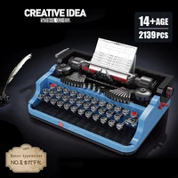 creative expert ideas classic collection retro typewriter keyboard 2139 pc moc modular brick building block type model toy