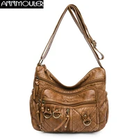 annmouler 2021 shoulder bags for women vintage brand crossbody bags luxury female bag brown soft shopper bag large bolso mujer