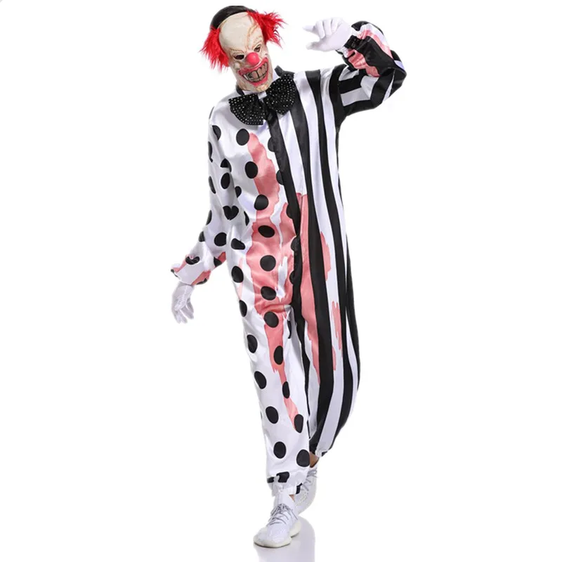 Мужской костюм клоуна для взрослых вечерние Костюмы Клоуна на Хэллоуин