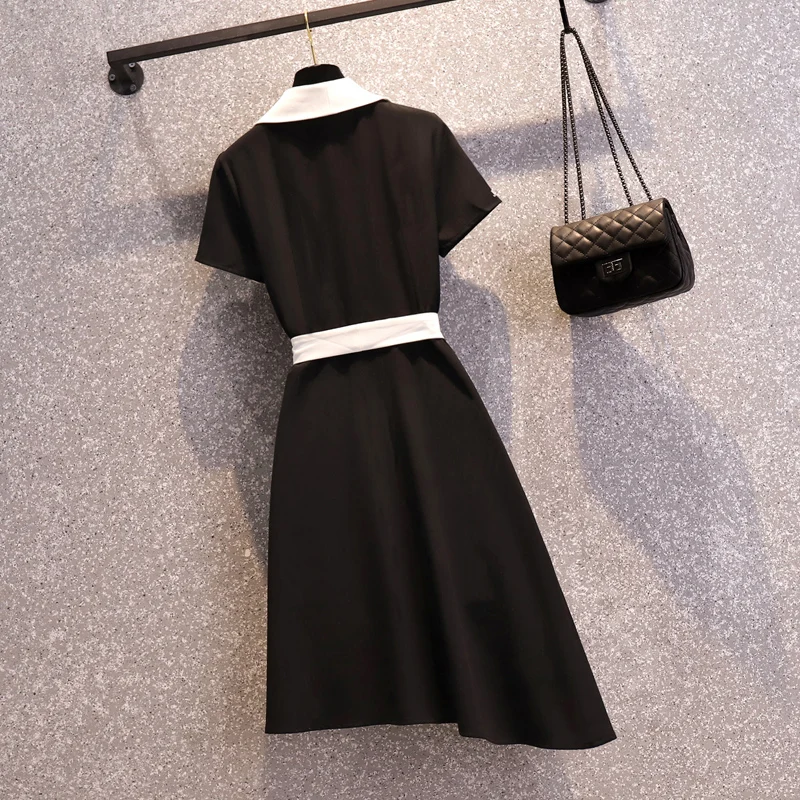 

COIGARSAM Fashion Women dress New Summer Dresses Black 5078