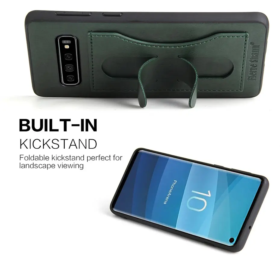 Стиль Невидимый встроенный кронштейн чехол для Note8 Note9 Note10 чехол Модный тонкий держатель для карт для samsung S8 S9 S10 Plus чехол
