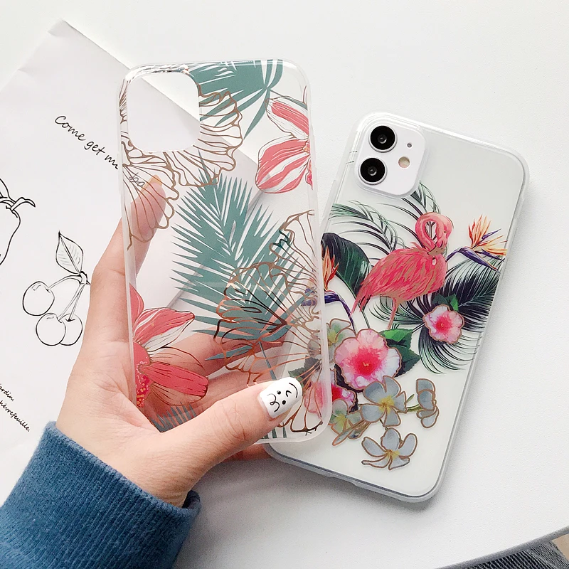LOVECOM Ретро покрытие цветок банан лист Телефон чехол для iPhone 12 Mini 11 Pro Max XR X XS 7 8 Plus