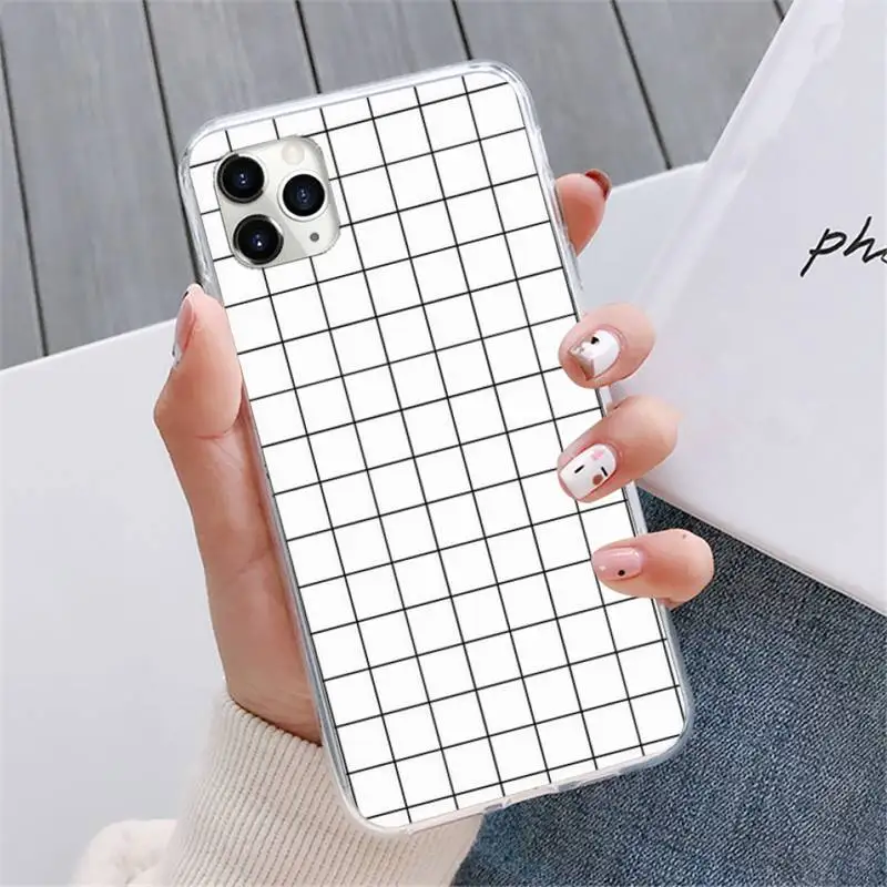 

Black and white checkerboard Phone Case For iphone 12 5 5s 5c se 6 6s 7 8 plus x xs xr 11 pro max mini
