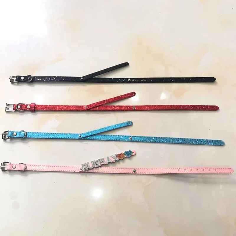 Лента для ошейника с блестками 10 шт./лот 370 мм длина ширина маленьким ремнем 8